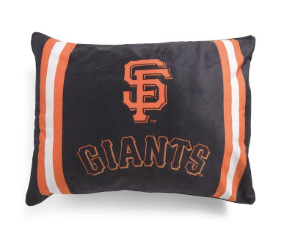 NWT! MLB San Francisco Giants 20"x26" Logo Striped Micro Plush Bed Pillow